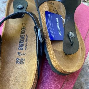 Birkenstock GIZEH BIRKO-FLOR Black size 39 / 8.5